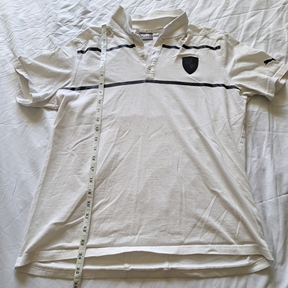 Puma | White & black stripes with horse crest men's short sleeved - Picture 8 of 10